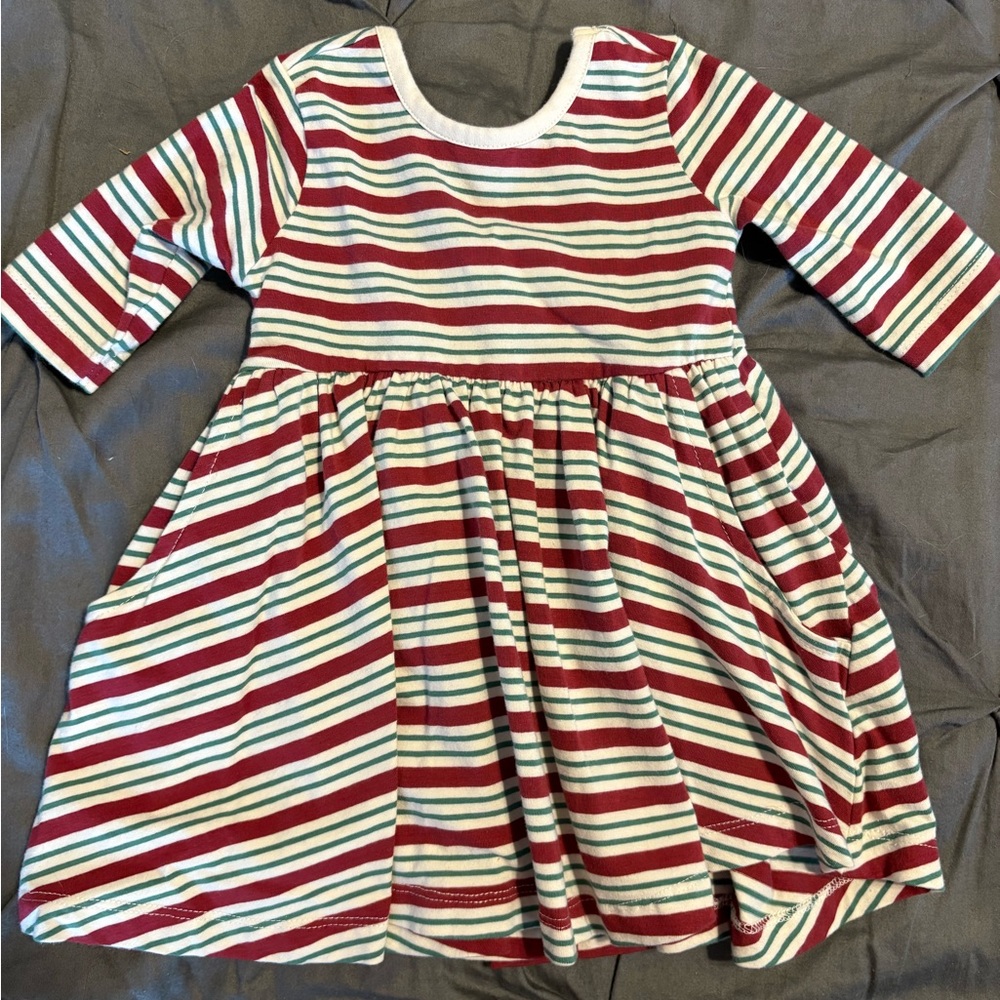 Ruffle butt Striped Red and White Kids Dress